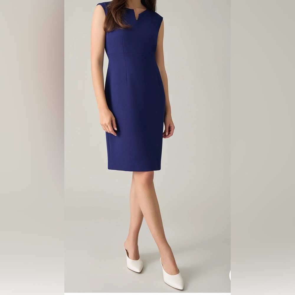 Kasper Navy Stretch Crepe Sheath Dress | Size 8 | NWT
